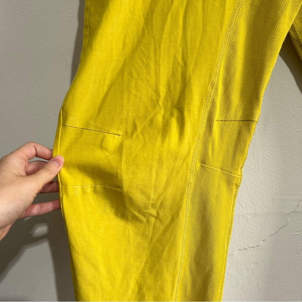 Free People Movement Hot Shot Long Sleeve Jumpsuit One Piece Yellow Small - Picture 5 of 16